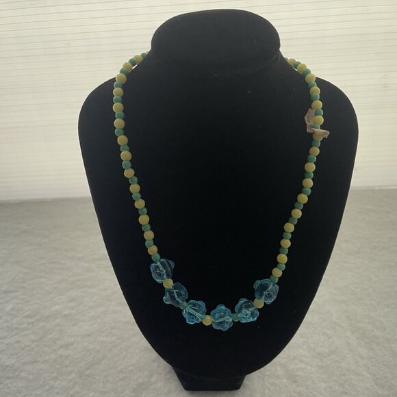 VINTAGE Glass Czechoslovakia Necklace Mardi Gras Beads New Orleans Carnival NOLA - Picture 1 of 12
